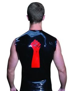 Mister B Rubber Sleeveless FIST T Red Trimming - buy online at www.misterb.com