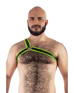 Mister B Neopreen Triangle Harness - Zwart Neon Groen