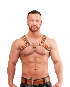Mister B Leather Chest Harness Saddle Leather Brown - buy online at www.misterb.com