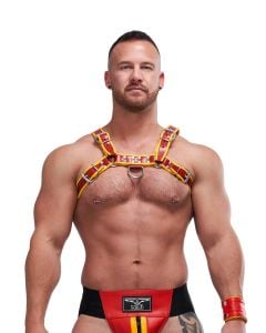Mister B Leather Circuit Harness - Red Yellow