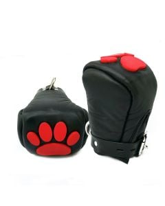 Mister B Leather Puppy Paws - Black Red - buy online at www.misterb.com