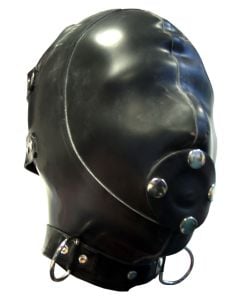 Mister B Rubber Extreme Hood With Removable Gag - buy online at www.misterb.com