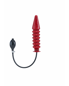 Inflatable Solid Ribbed Dildo - Red L - buy online at www.misterb.com