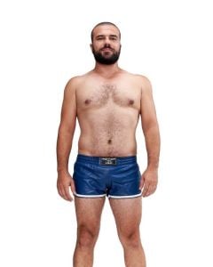 Mister B Leather Circuit Sport Shorts - Blue White
