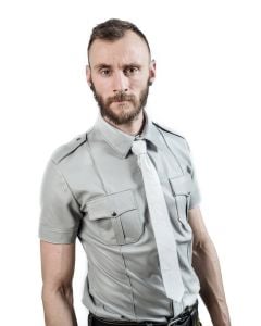 Mister B Sheep Leather Police Shirt Grey - buy online at www.misterb.com