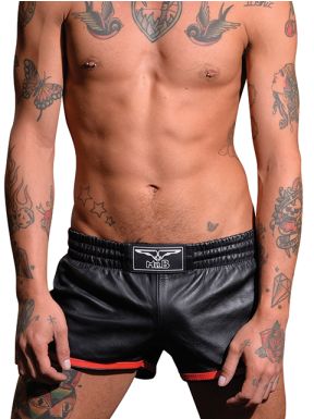 Mister B Leather Sport Shorts Red Stripe - buy online at www.misterb.com
