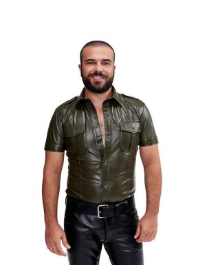 Mister B Sheep Leather Police Shirt Green