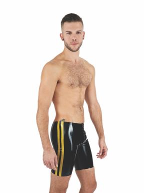 Mister B Rubber Fucker Shorts Black Yellow - buy online at www.misterb.com