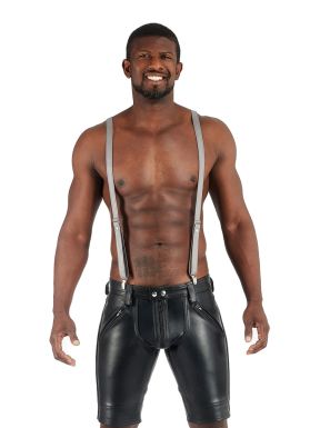 Mister B Leather Suspenders Grey