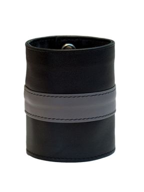 Mister B Leather Wrist Wallet Zip Grey Stripe - buy online at www.misterb.com