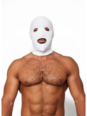 Mister B Lycra Hood Eyes and Mouth Open White - buy online at www.misterb.com