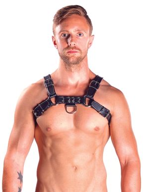 Mister B Leather Chest Harness Black-Black - buy online at www.misterb.com