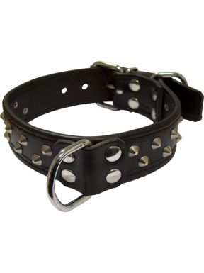 Mister-B-Leather-Slave-Collar-With-Cone-Studs